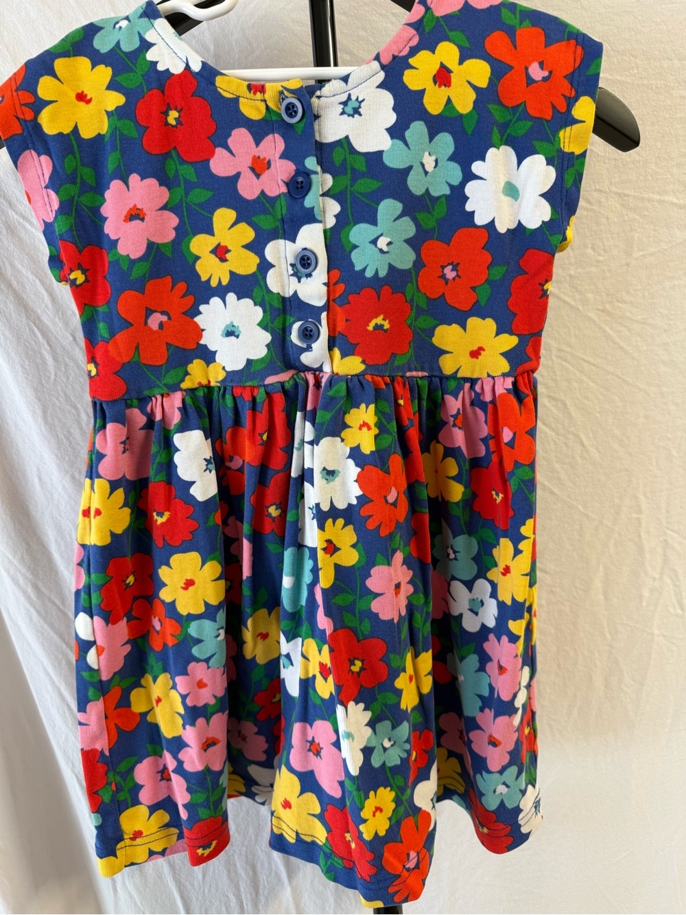 Hannah Navy Floral Dress with Red Yellow Pink White Flowers